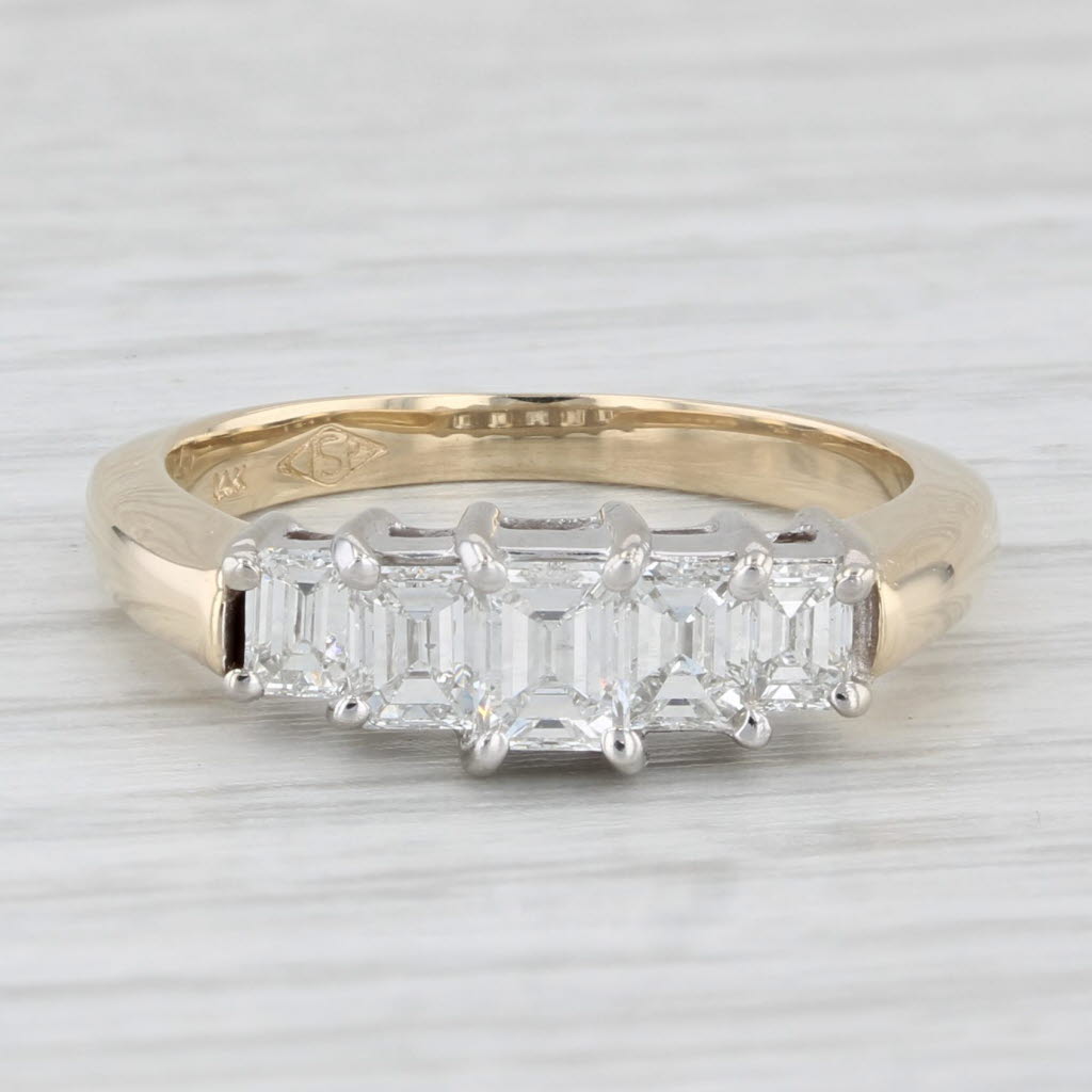 0.92ctw Diamond Ring 14k White Yellow Gold Size 6.5 Engagement