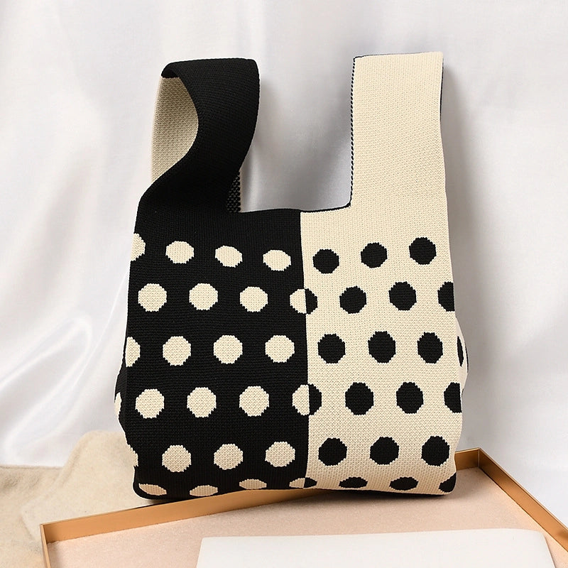Women's Small Polyester Geometric Streetwear Open Tote Bag