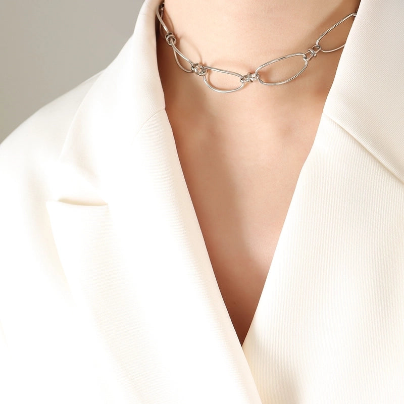 Minimalist Knot 304 Stainless Steel 18K Gold Plated Plating Bracelets Earrings Necklace