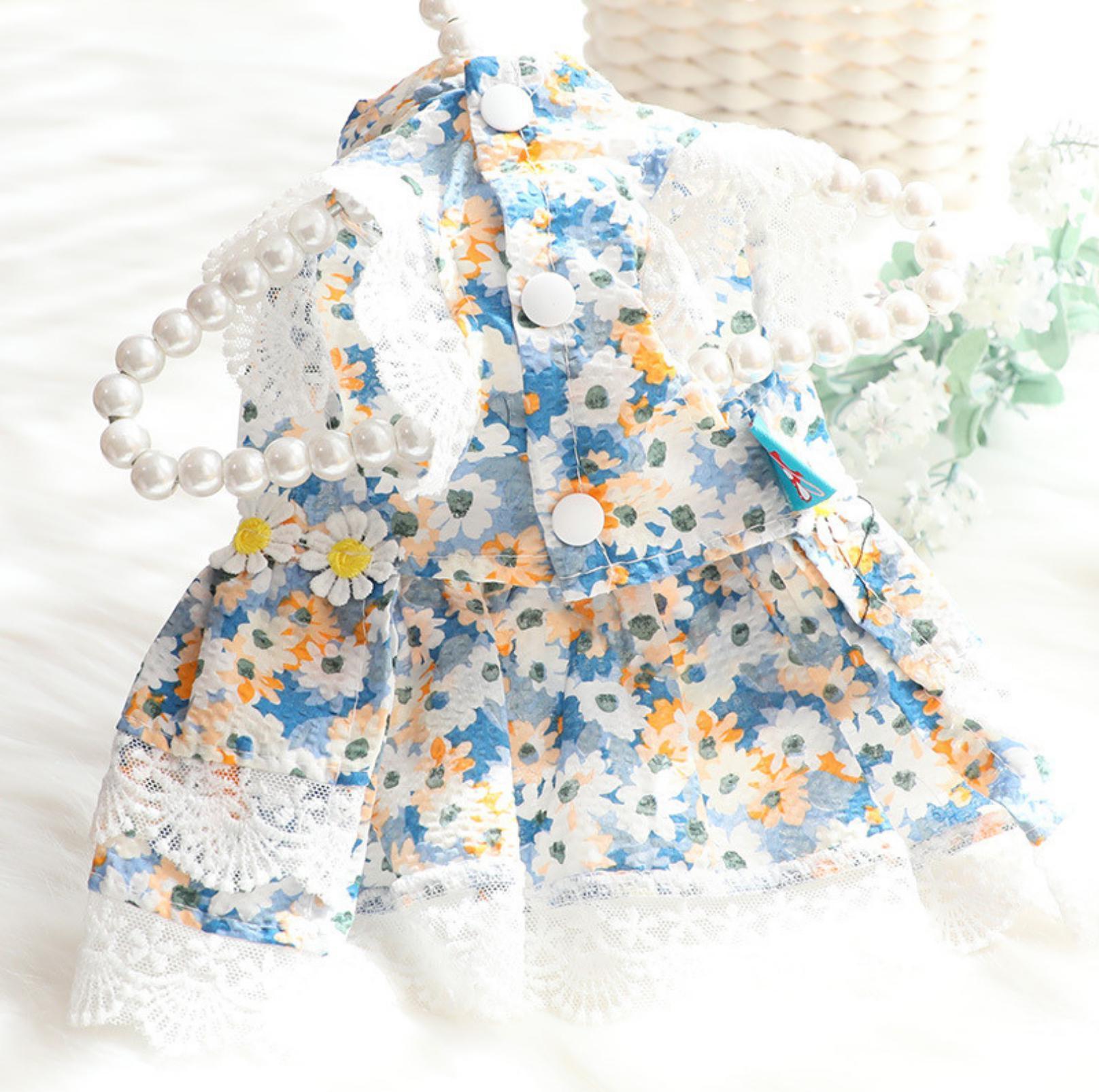Pet Blue Flowerl Dress