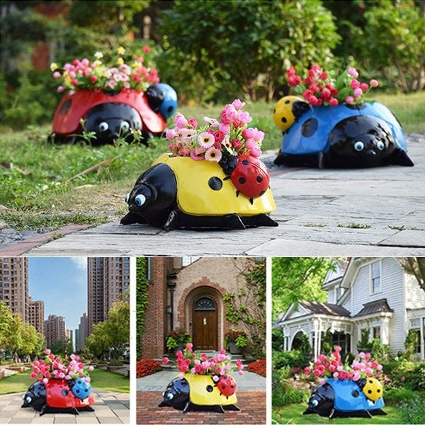 💖Hot Sale 49% 0ff-- Resin ladybug flower pot