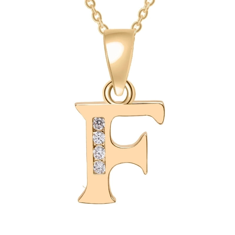 Minimalist Letter Copper Plating Inlay Zircon Pendant Necklace