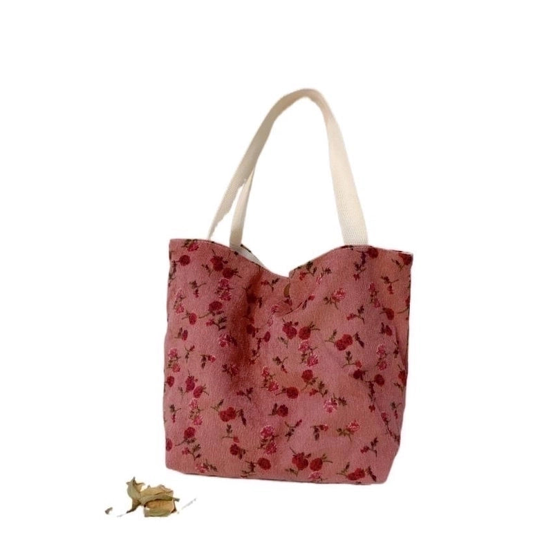 Women's Fashion Flower Oxford Cloth Shopping Bags