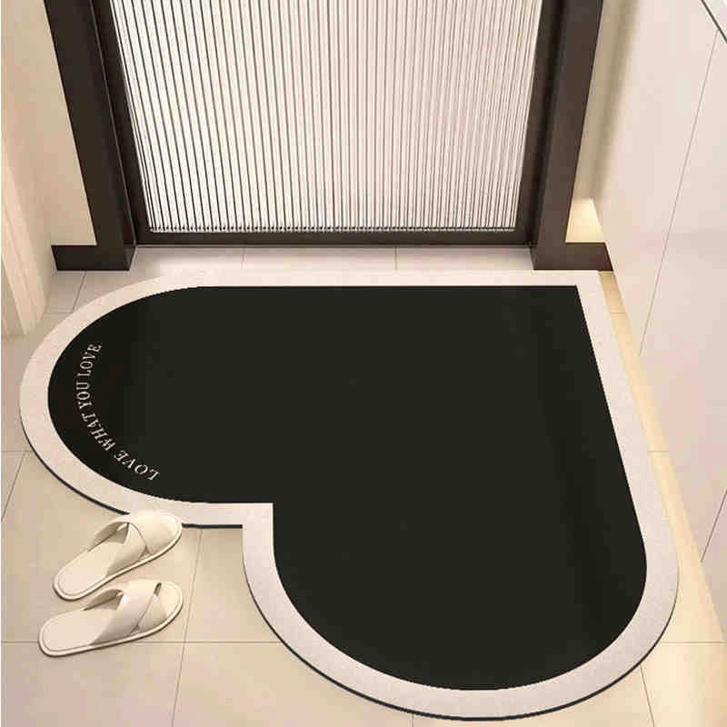 Casual Elegant Heart Shape Diatom Ooze Carpet Bathing