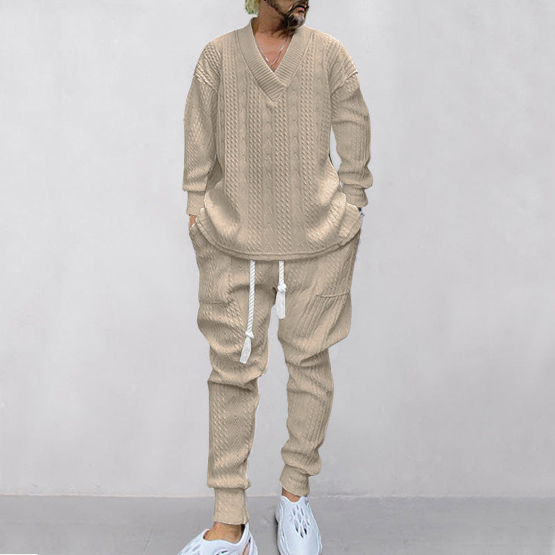 💥Arrived Today-SAVE50%💥Men's 2-Piece V-Neck Baggy Sweatshirt & Joggers Set