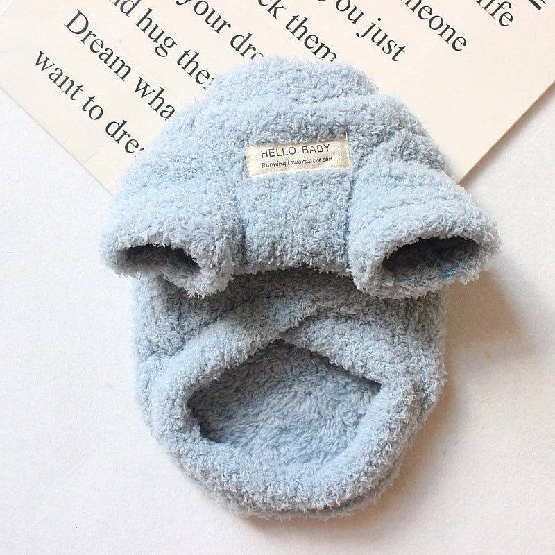 Casual Coral Fleece Solid Color Pet Clothing