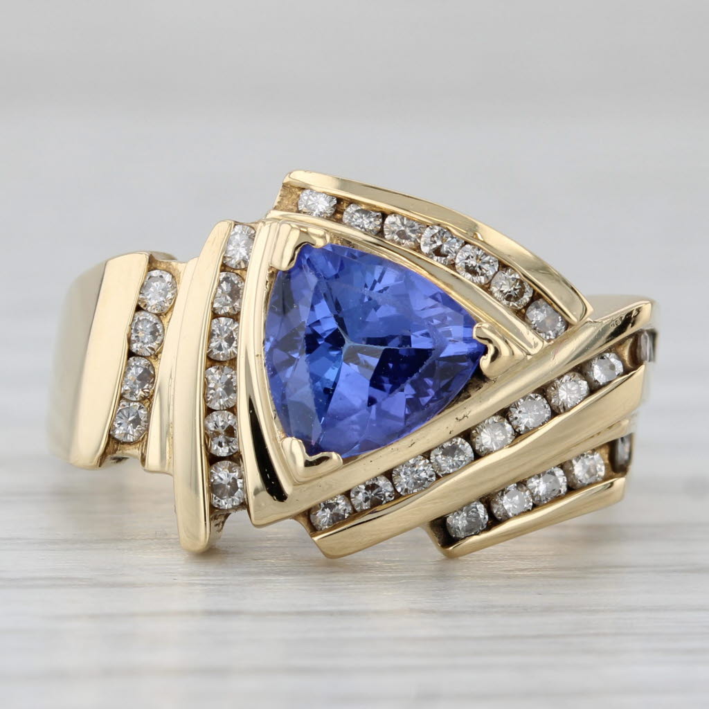 1.49ctw Tanzanite Diamond Ring 18k Yellow Gold Size 7