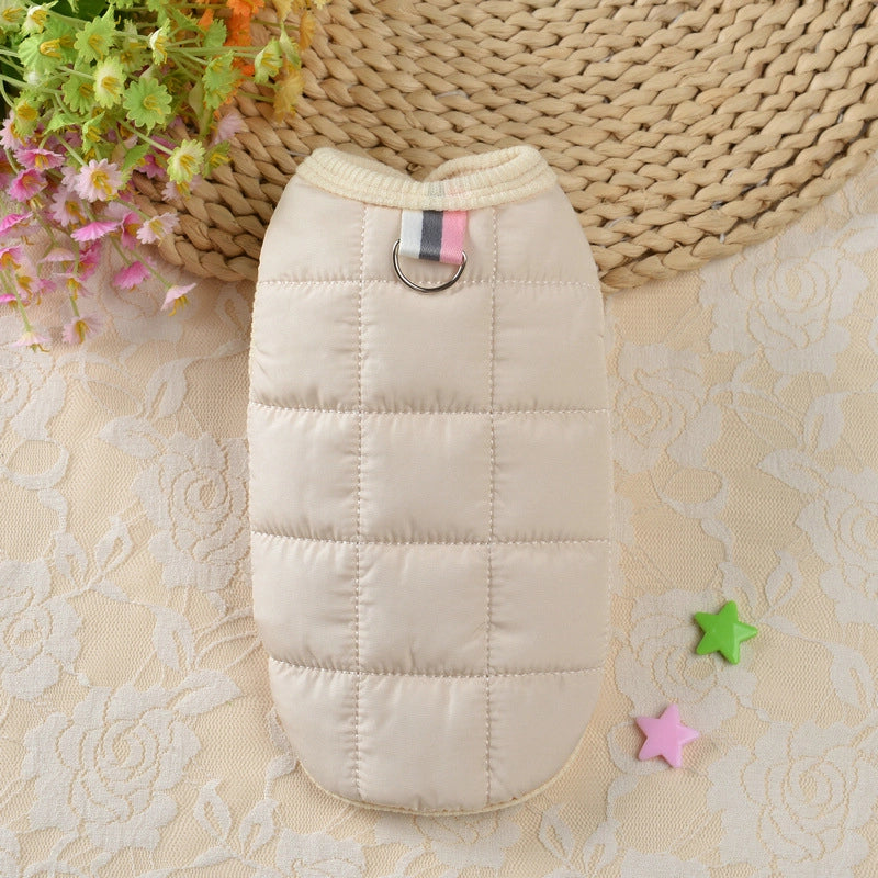 Simple Pet Clothes Dog Cat Clothing Cotton-padded Clothes Teddy Small Dog Marzis Autumn And Winter