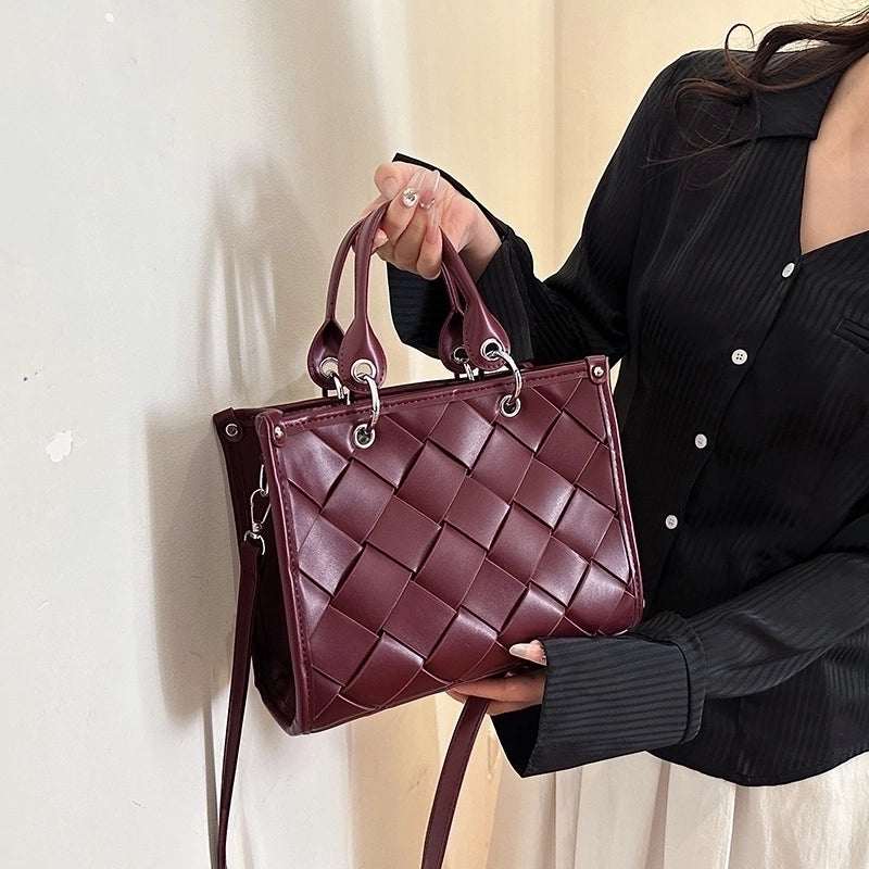 Women's Medium Pu Leather Solid Color Streetwear Zipper Handbag
