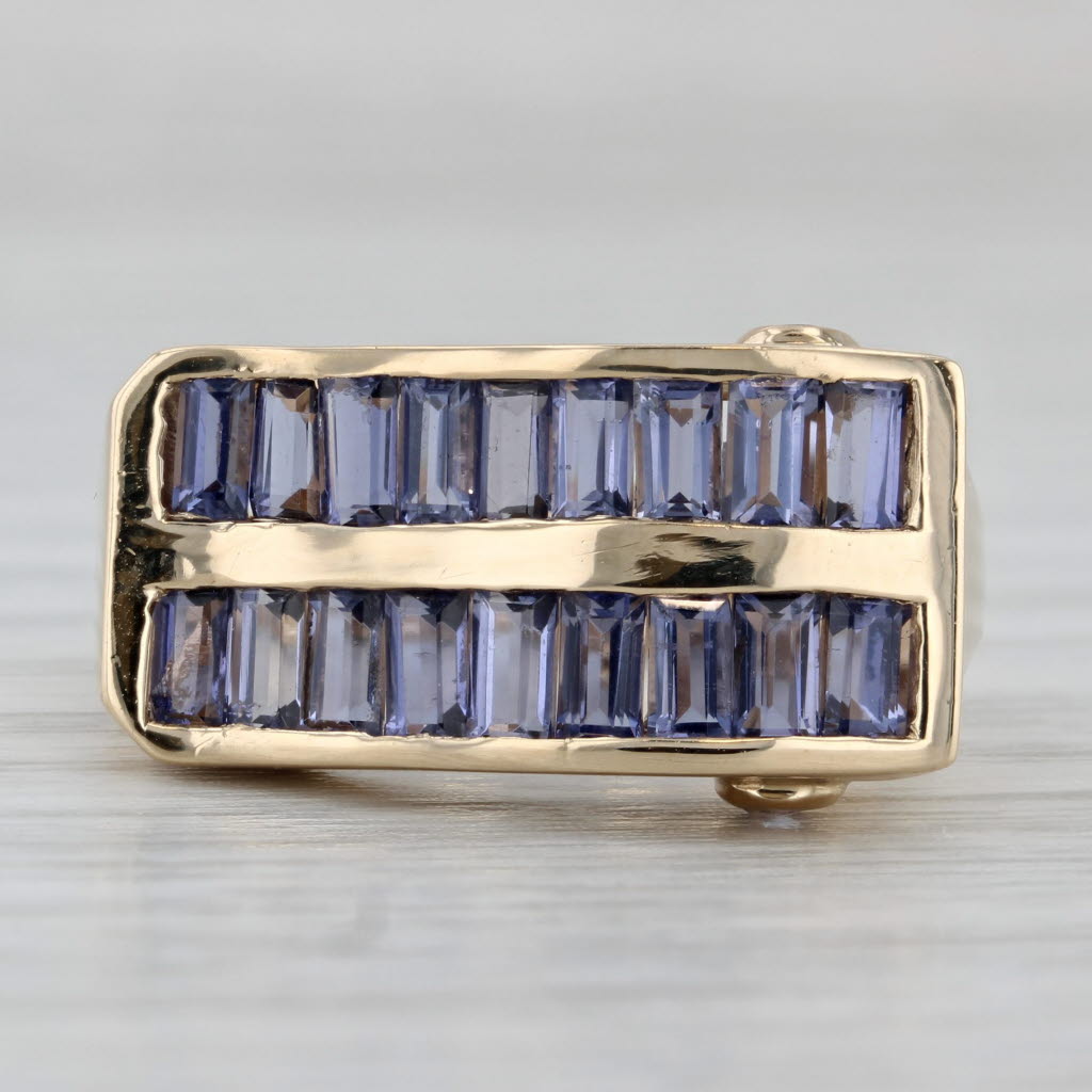 1.98ctw Iolite Tanzanite Ring 14k Yellow Gold Size 7 Abstract Cocktail