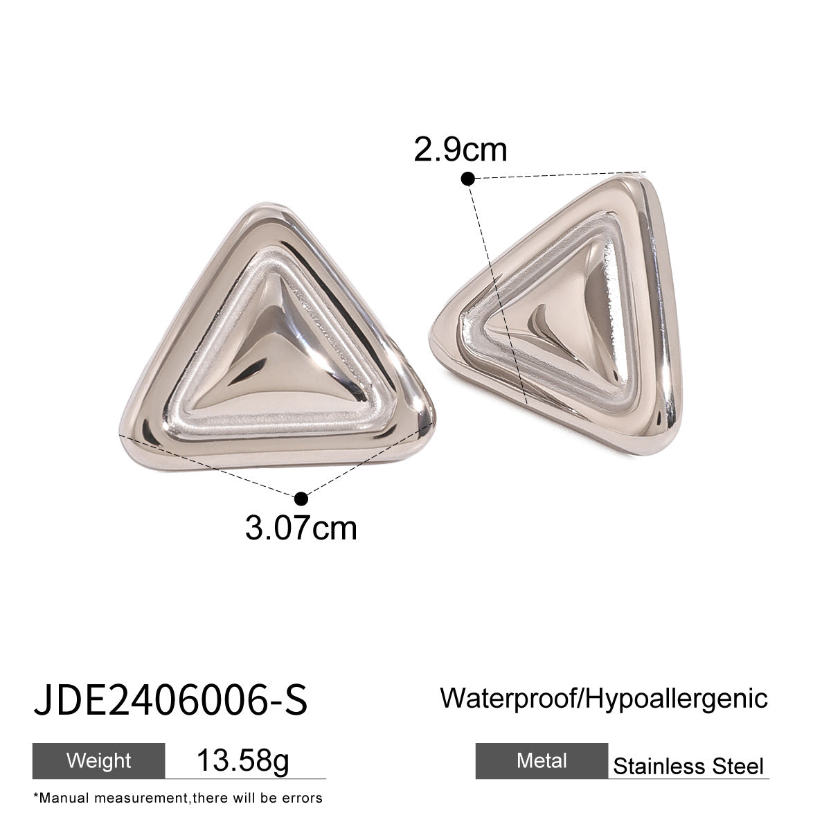 Stainless Steel Triangle Earrings Niche Earrings Titanium Steel Earrings
