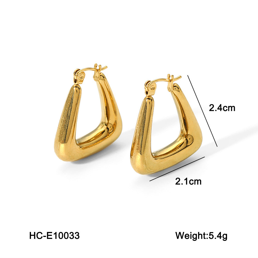 IG Style Geometric Stainless Steel Electroplating Earrings
