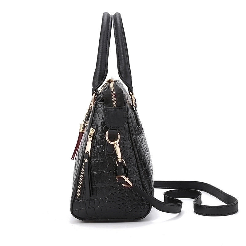 Women's Large Pu Leather Solid Color Streetwear Square Zipper Shoulder Bag Handbag Crossbody Bag