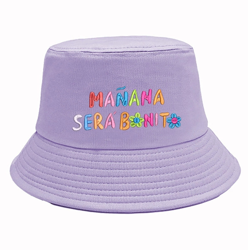Unisex Casual Letter Embroidery Wide Eaves Bucket Hat