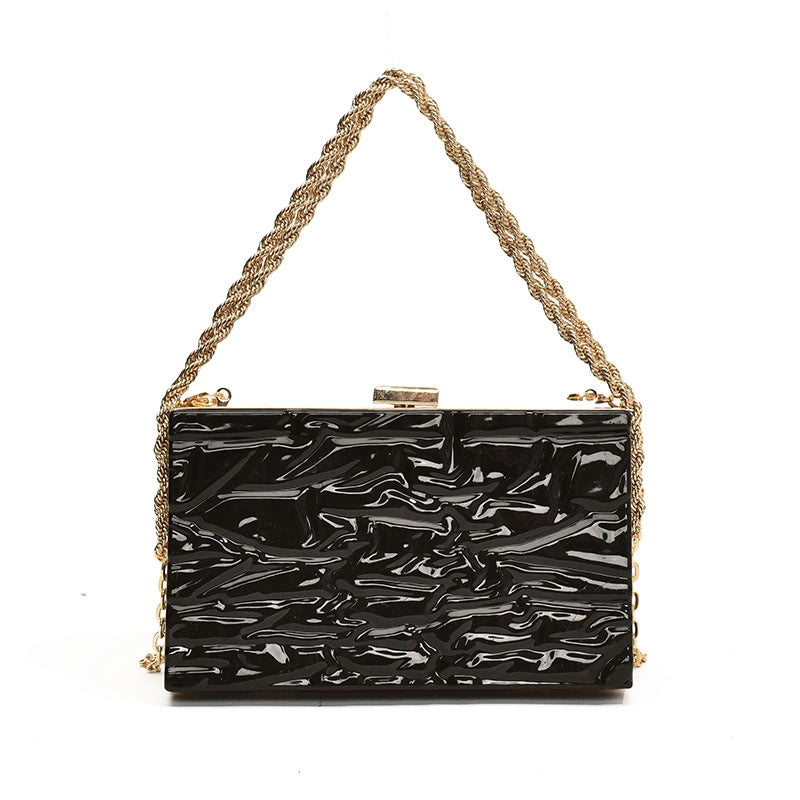 Women's Medium Arylic Solid Color Streetwear Square Lock Clasp Shoulder Bag Crossbody Bag