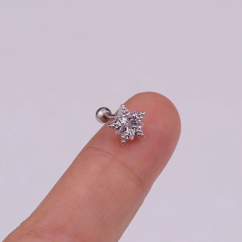 Ear Cartilage Rings & Studs Fashion Crown Copper Plating