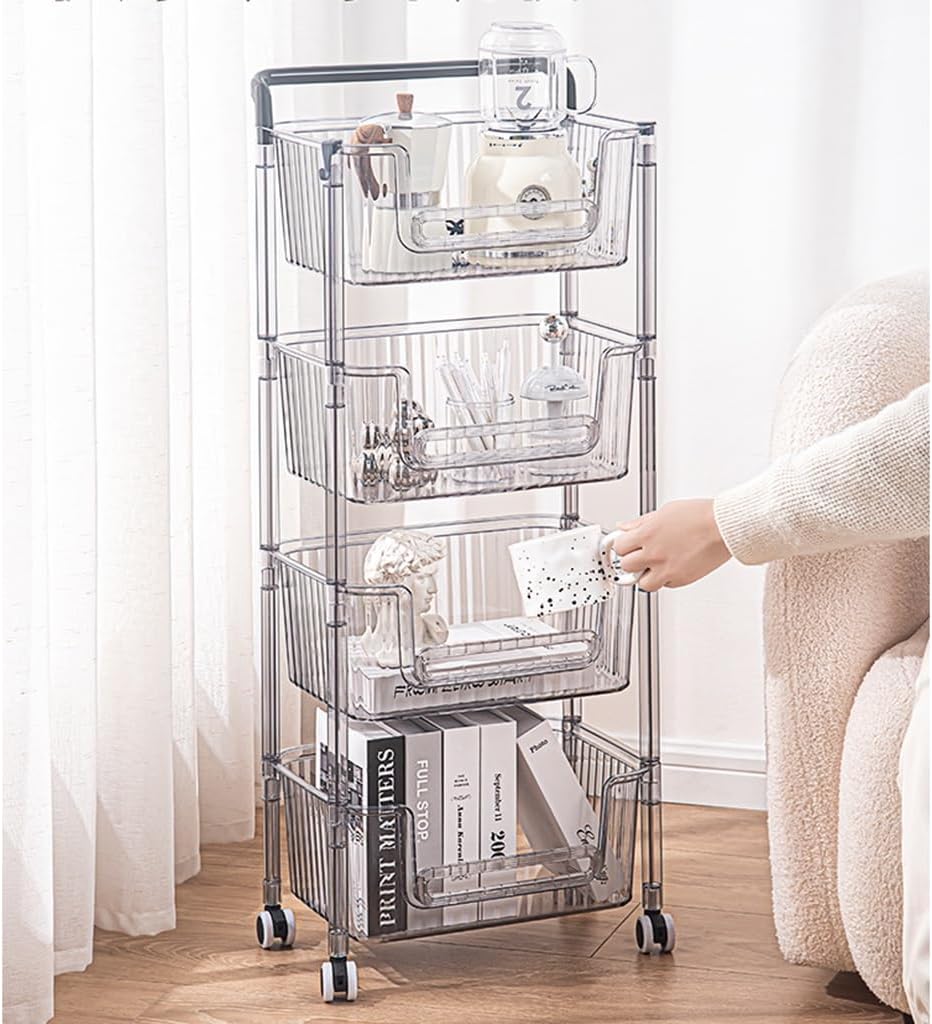 4 Tier Utility Storage Cart. Storage Cart For Kitchen. Bathroom. Office. Laundry. Makeup