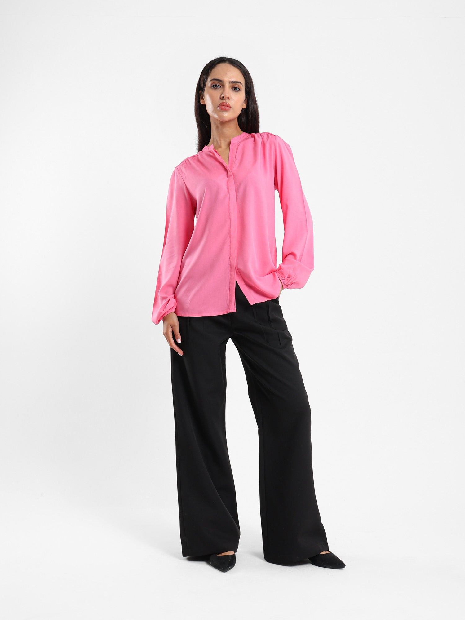 V-Neck Long Sleeve Blouse