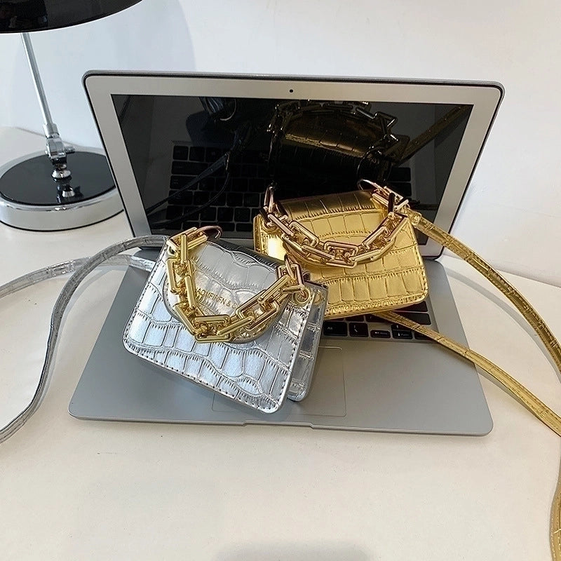 Women's All Seasons Pu Leather Crocodile Streetwear Square Buckle Square Bag