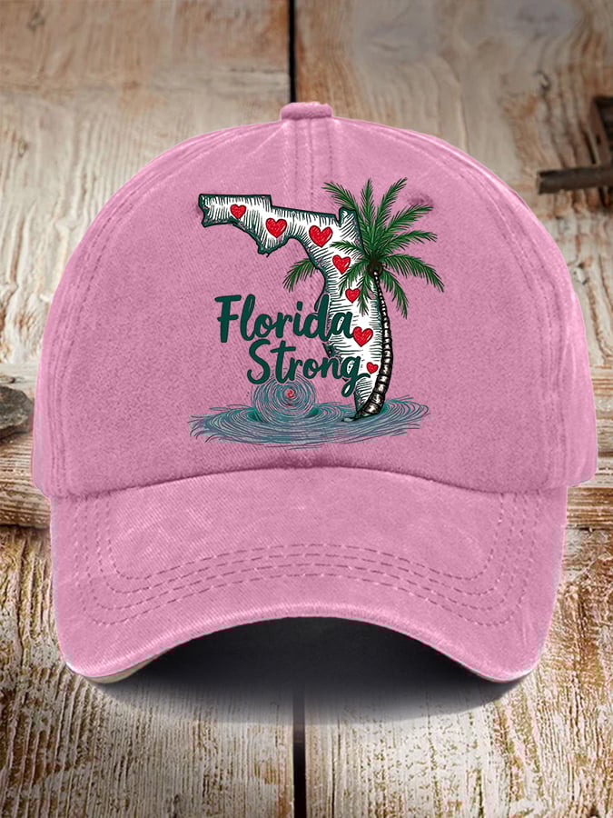 Unisex Distressed Washed Cotton Florida Strong Hot Spot Hat
