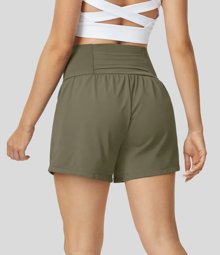 ⚡7 Packs for $24.98⚡Super High Waisted Back Pocket & Side Hidden Pocket 2-in-1 Yoga Shorts, 7/14 Color Sets
