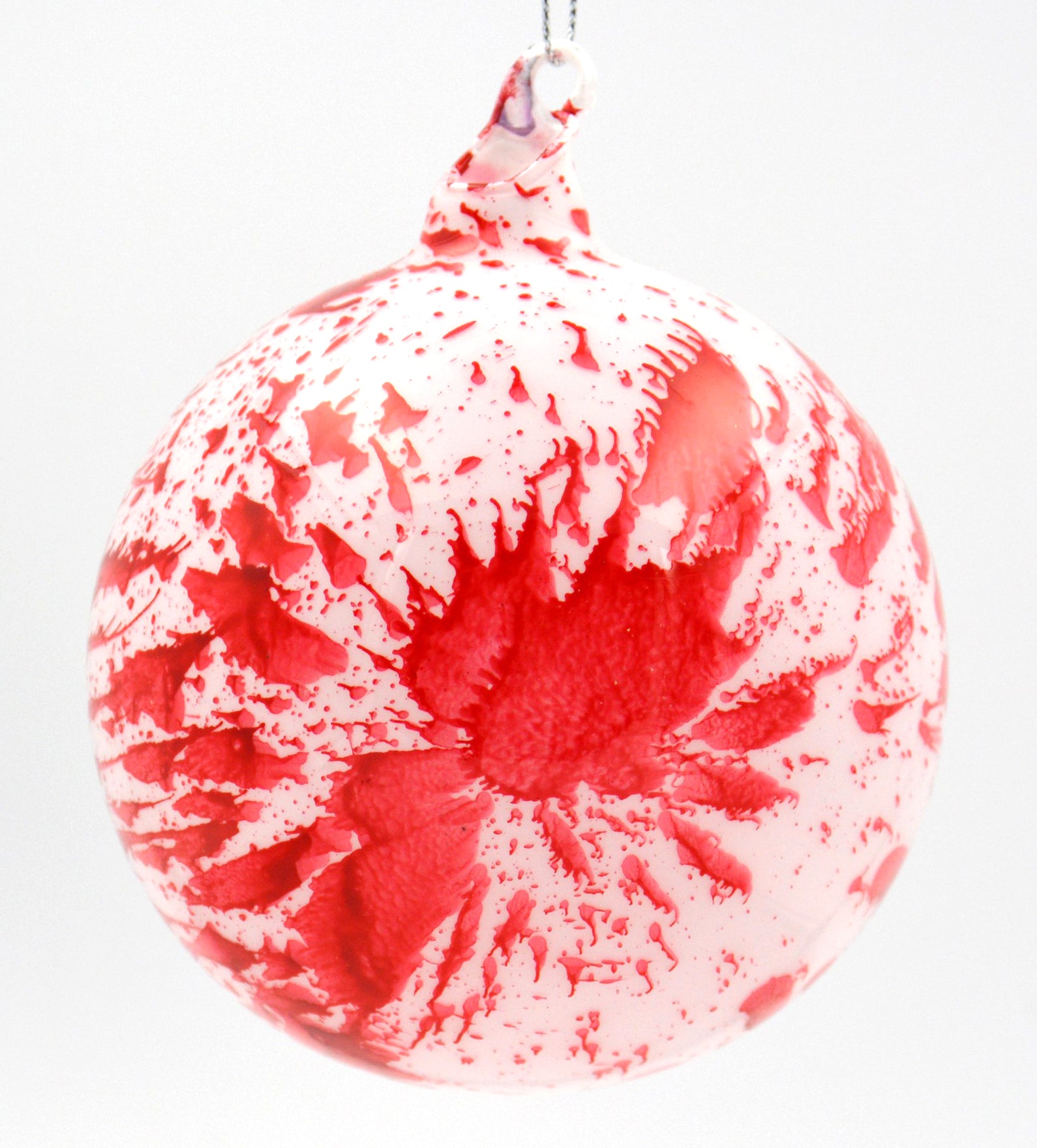 Jim Marvin Peppermint Bark Glass Ball Ornaments