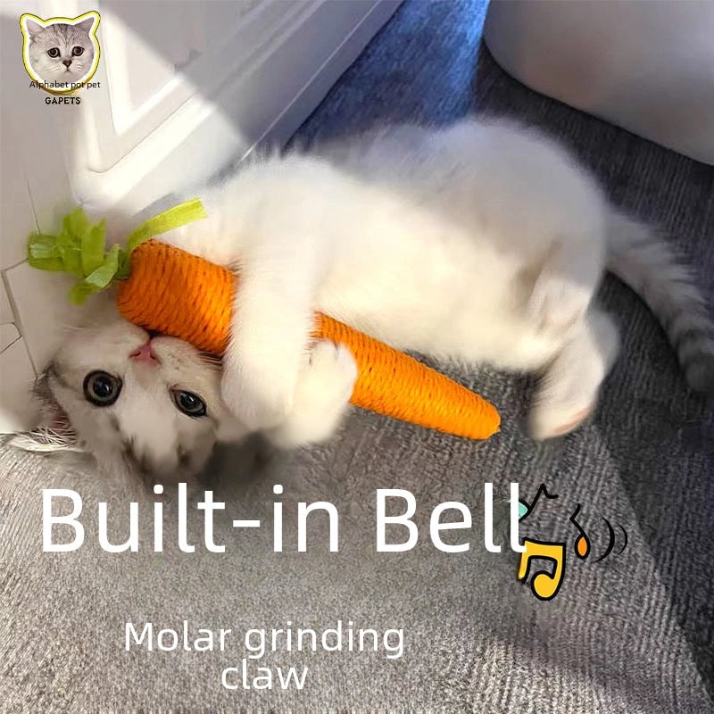 Cat Toy Radish Self-Hi Relieving Stuffy Artifact Molar Bite-resistant Sisal Funny Cat Supplies Funny Cat Stick