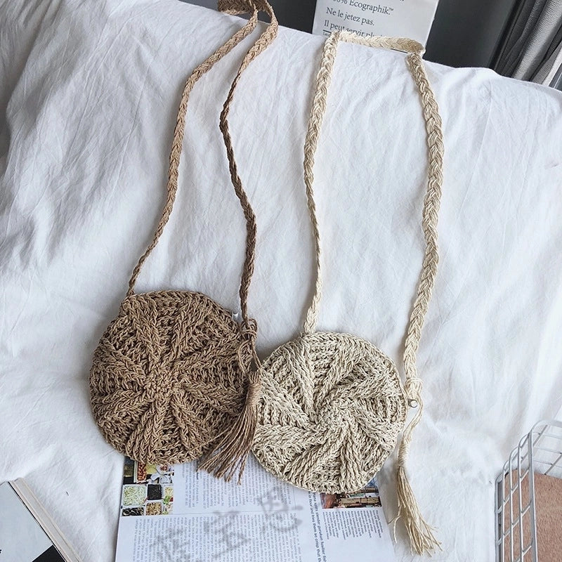 Women's All Seasons Straw Vacation Shoulder Bag Straw Bag