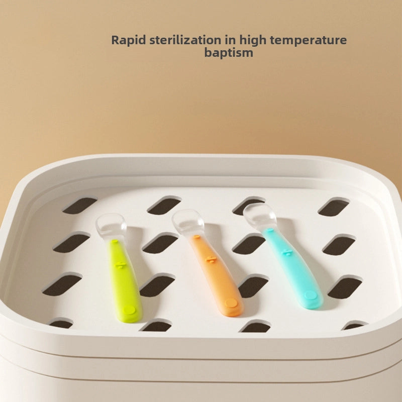 Silicone Spoon Newborn Baby Supplementary Food Spoon Baby Feeding Water Soft Spoon Children's Tableware Training Eating Fruit Mud