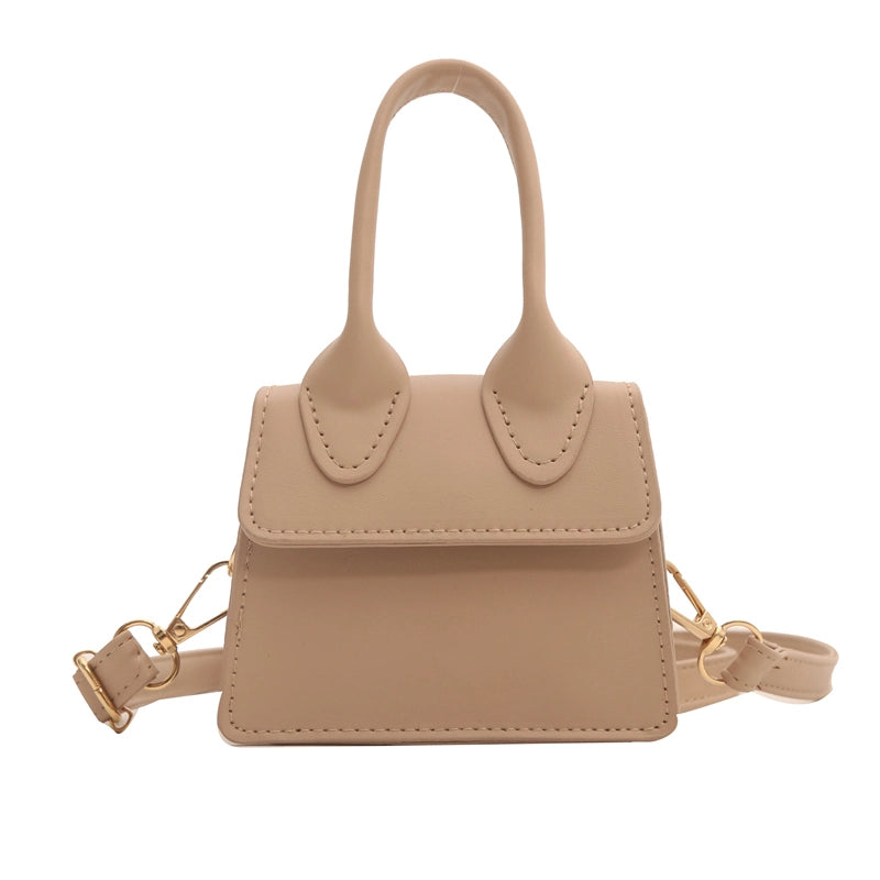 Women's Small Pu Leather Solid Color Cute Basic Flip Cover Crossbody Bag