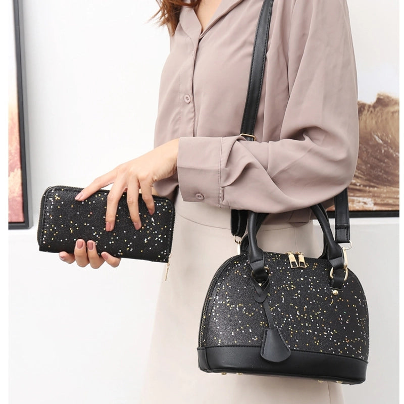 New Broadband Small Bag Women's New Korean-style Sequin Zipper Shoulder Crossbody Bag Solid Color Personalized Bag