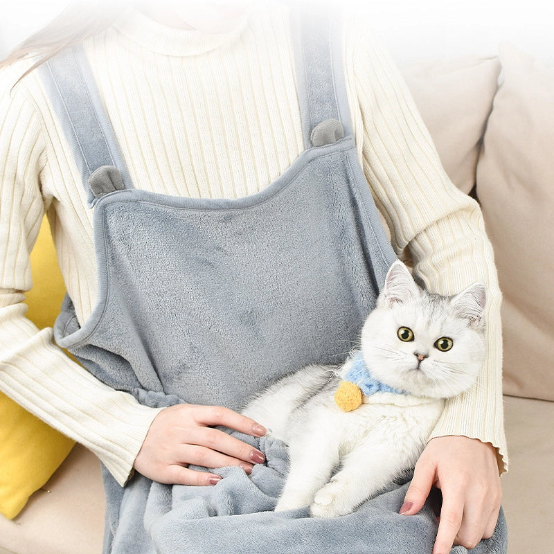 Casual Cotton Solid Color Cat Holding Clothing