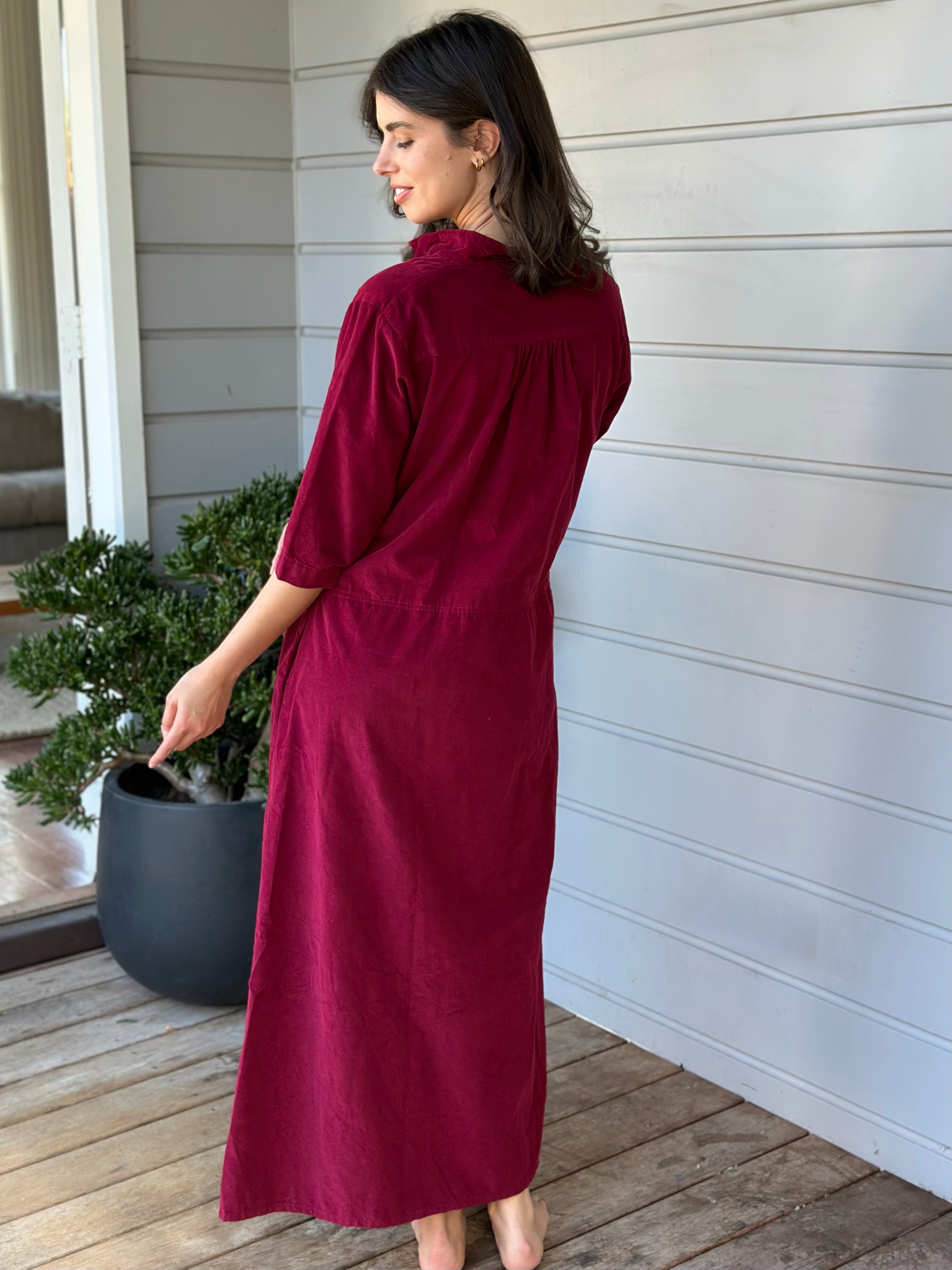 bridget dress - merlot cord