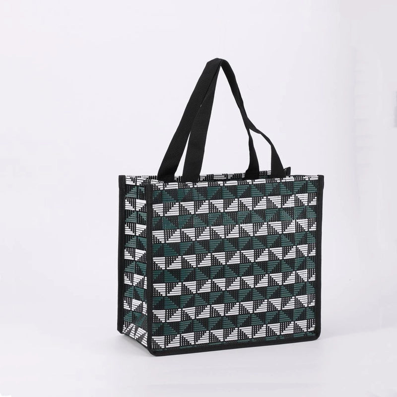 Women's PET PVC Geometric Argyle Classic Style Square Open Shoulder Bag Tote Bag