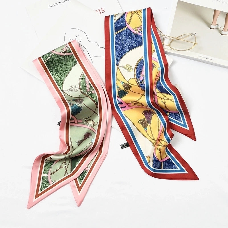 Women's Elegant Geometric Satin Silk Scarf