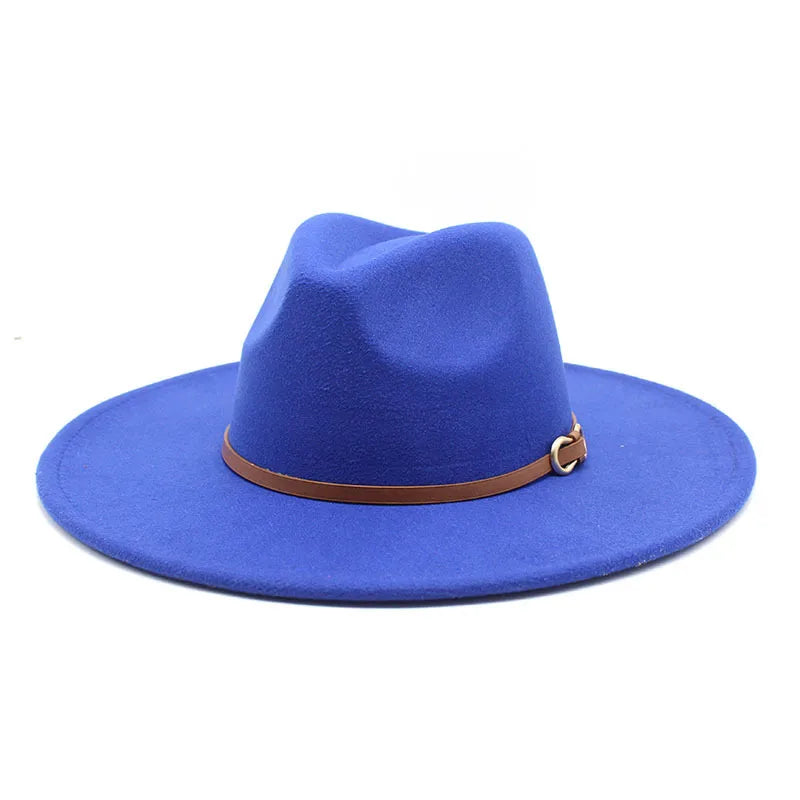 Fashion Autumn And Winter New Black Woolen Hat Jazz Hat For Men And Women 9.5cm