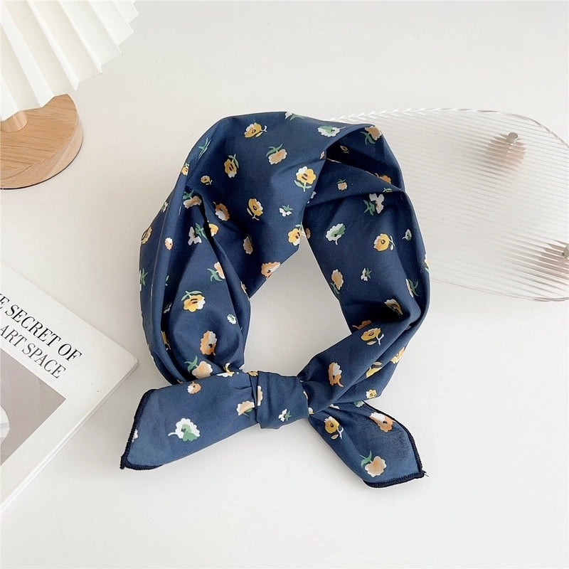Women's Minimalist Flower Cotton And Linen Printing Scarf