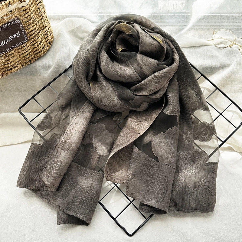Women's Elegant Solid Color Satin Silk Scarves