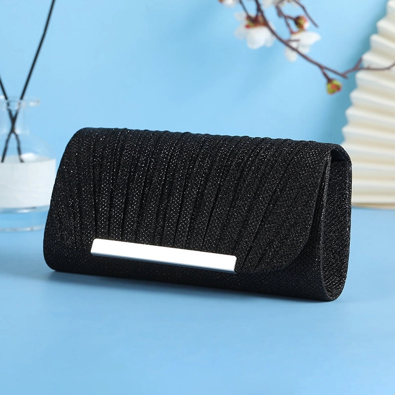 Gold Silver Black Polyester Marble Square Evening Bags