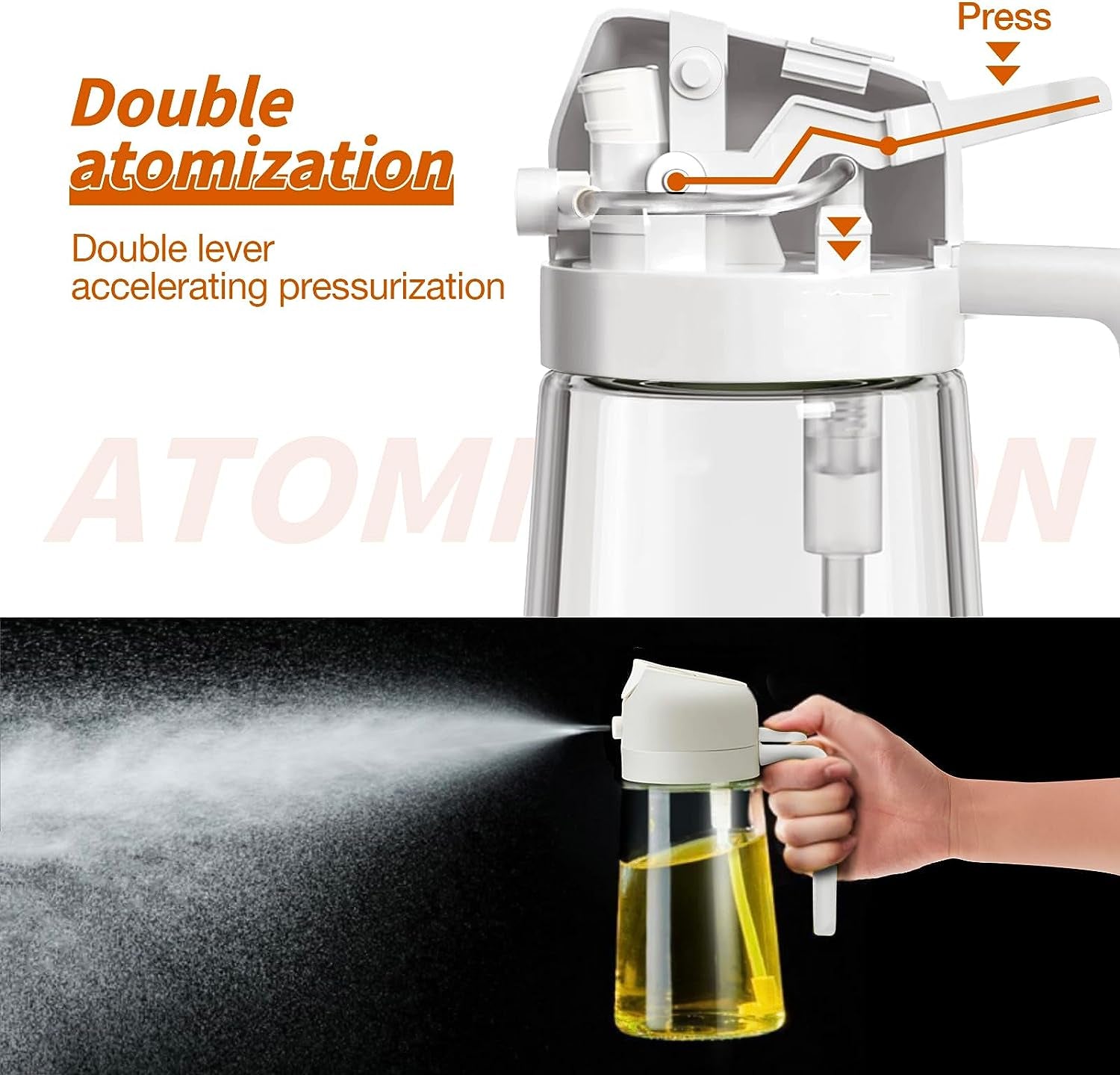 2-in-1 Premium Glass Oil Sprayer for Cooking