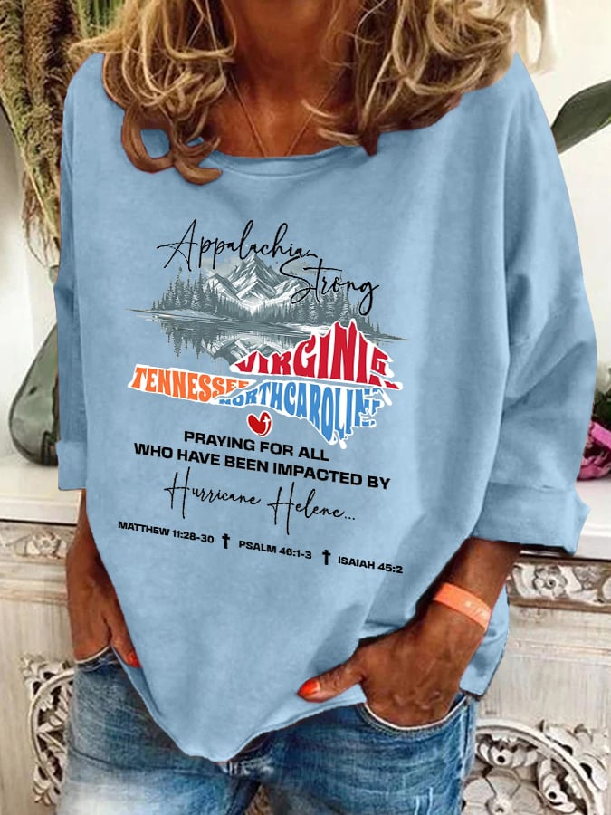 Women's Hotspot Hurricane Helen Disaster Relief Printed Casual Sweatshirt