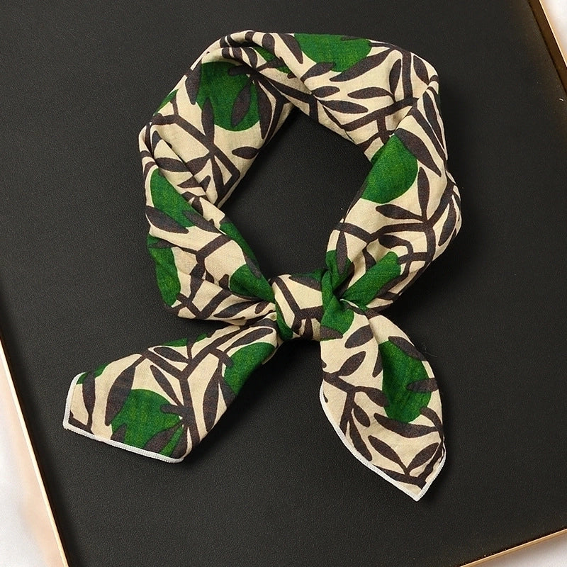 Women's Sweet Flower Cotton Silk Scarf