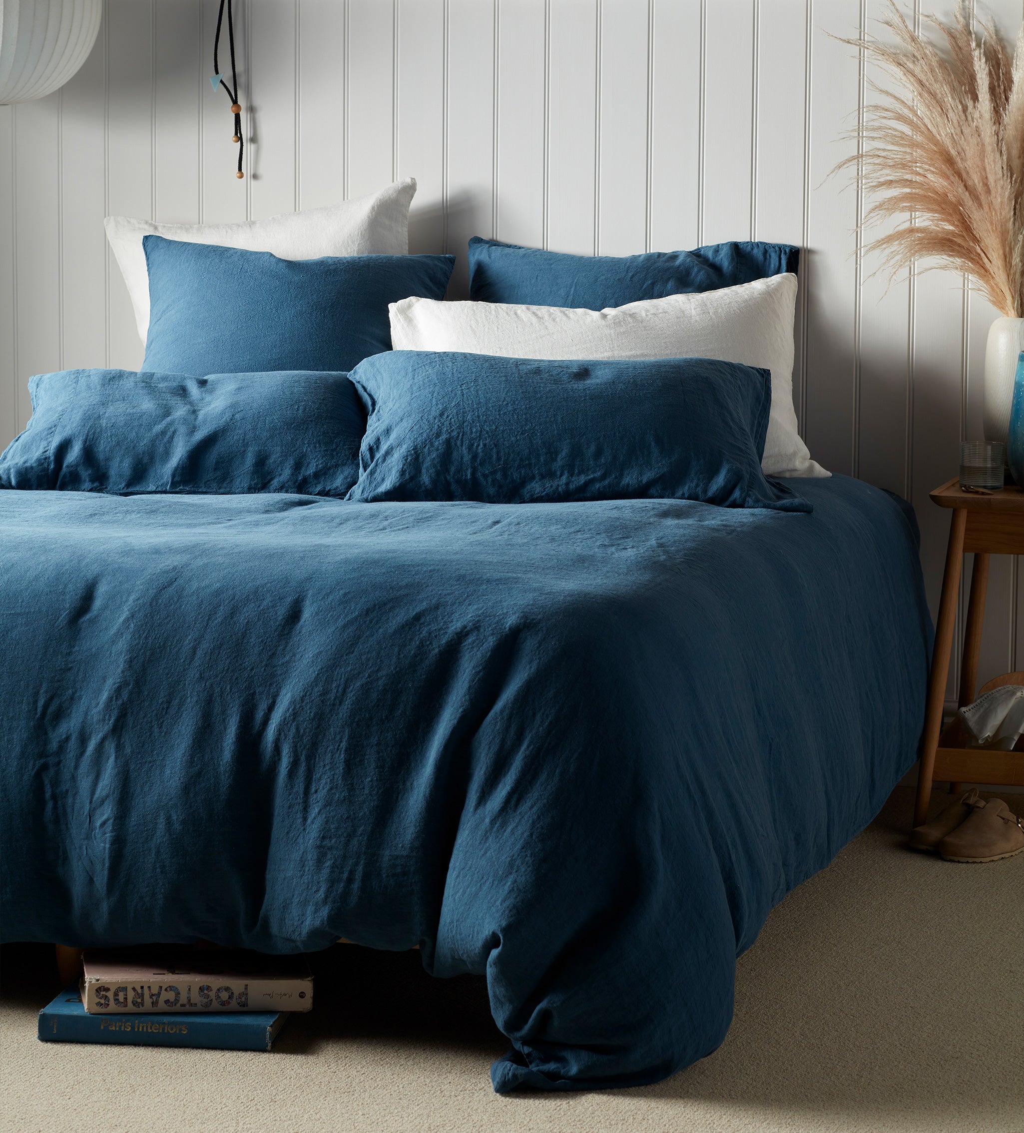 Peacock 100% Linen Duvet Cover