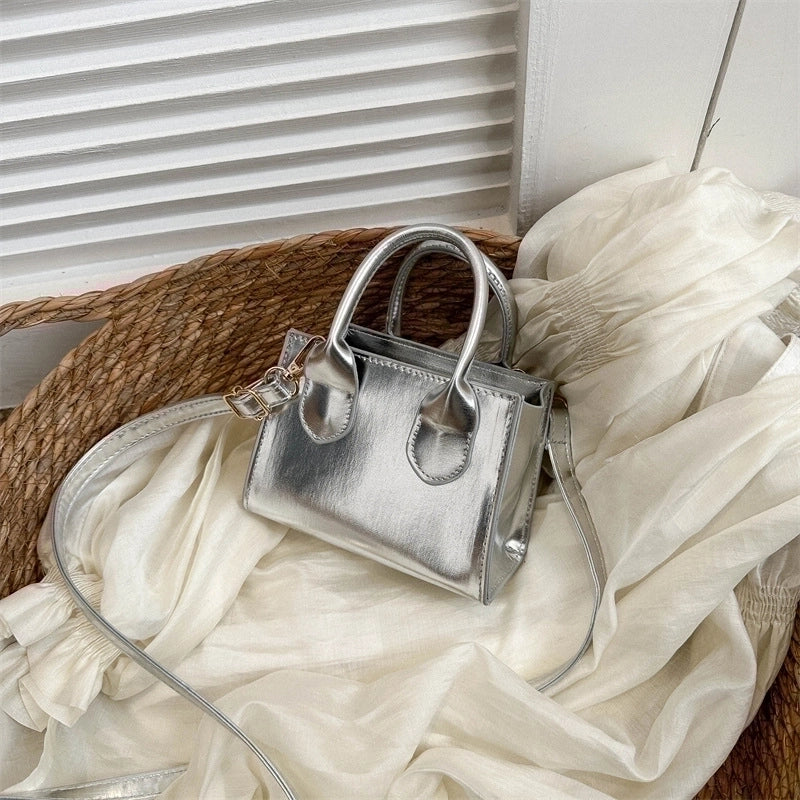 Women's Small Pu Leather Solid Color Streetwear Square Zipper Shoulder Bag Handbag Crossbody Bag