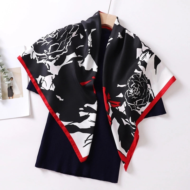 Women's Classic Style Color Block Polyester Shawl