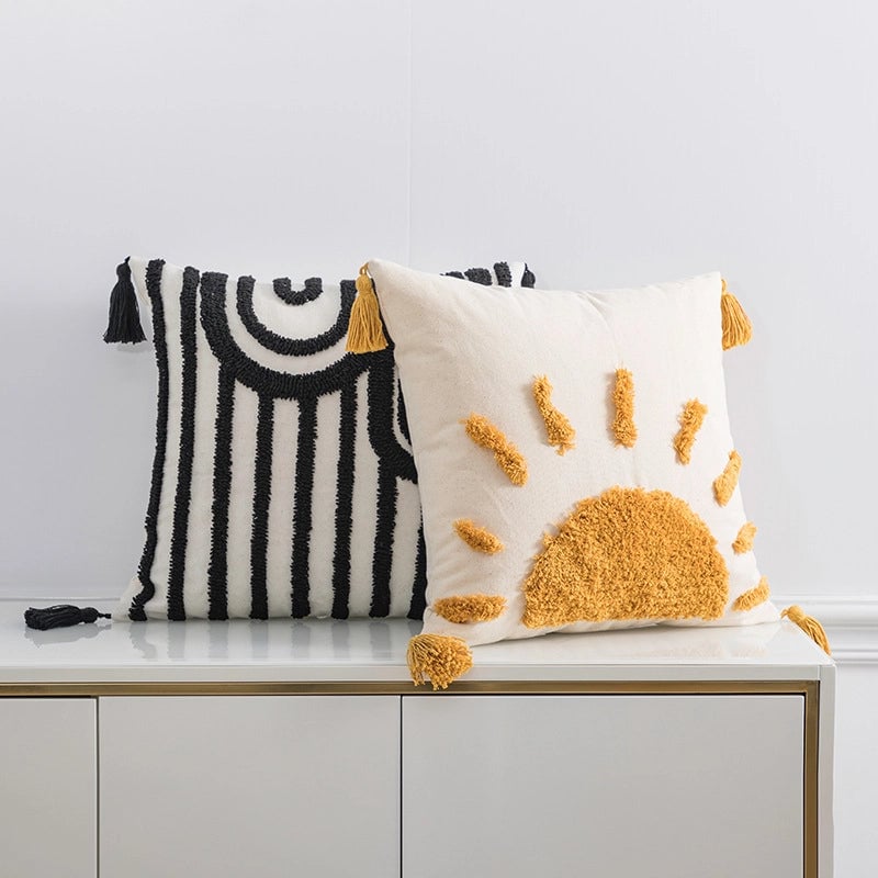 Fashion Sun Polka Dots Cat Cotton Plush Pillow Cases