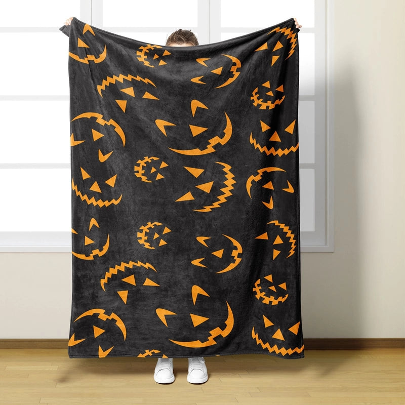 Halloween Cute Pumpkin Cat Skull Polyester Blanket Couch & Sofa Decor
