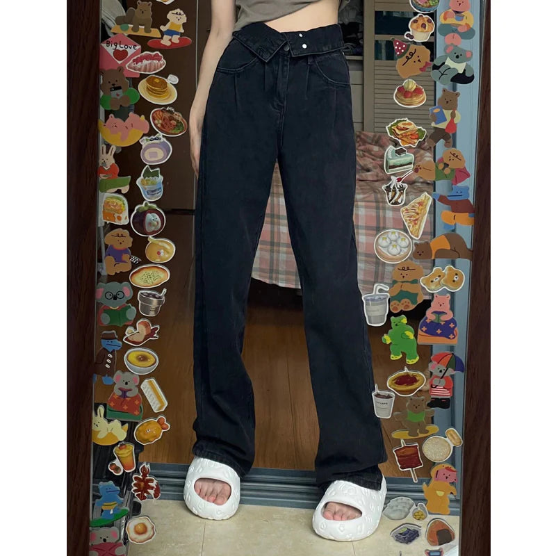 BLACK HIGH WAIST JEANS  KF9940