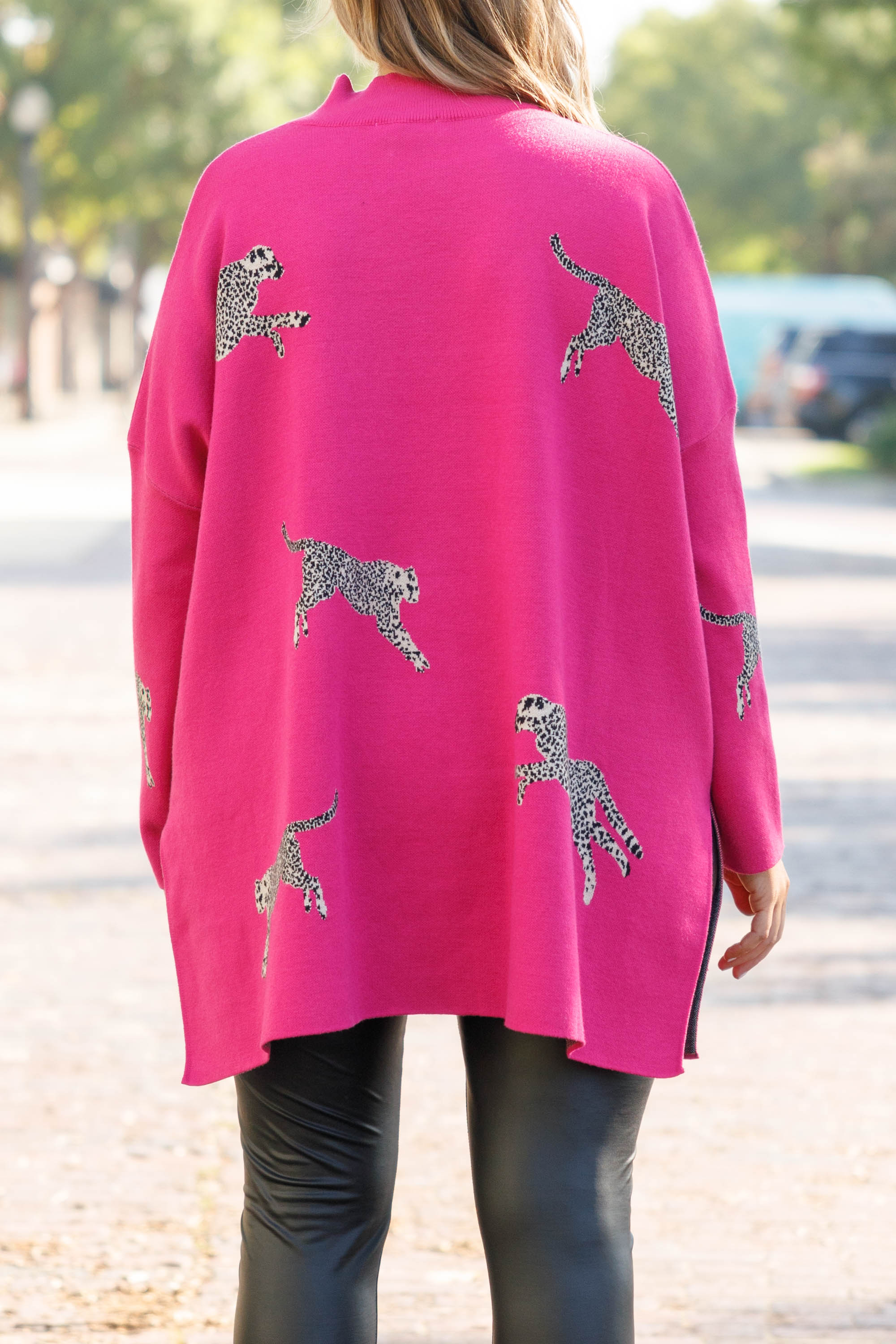 Mother Of The Jungle Sweater. Hot Pink