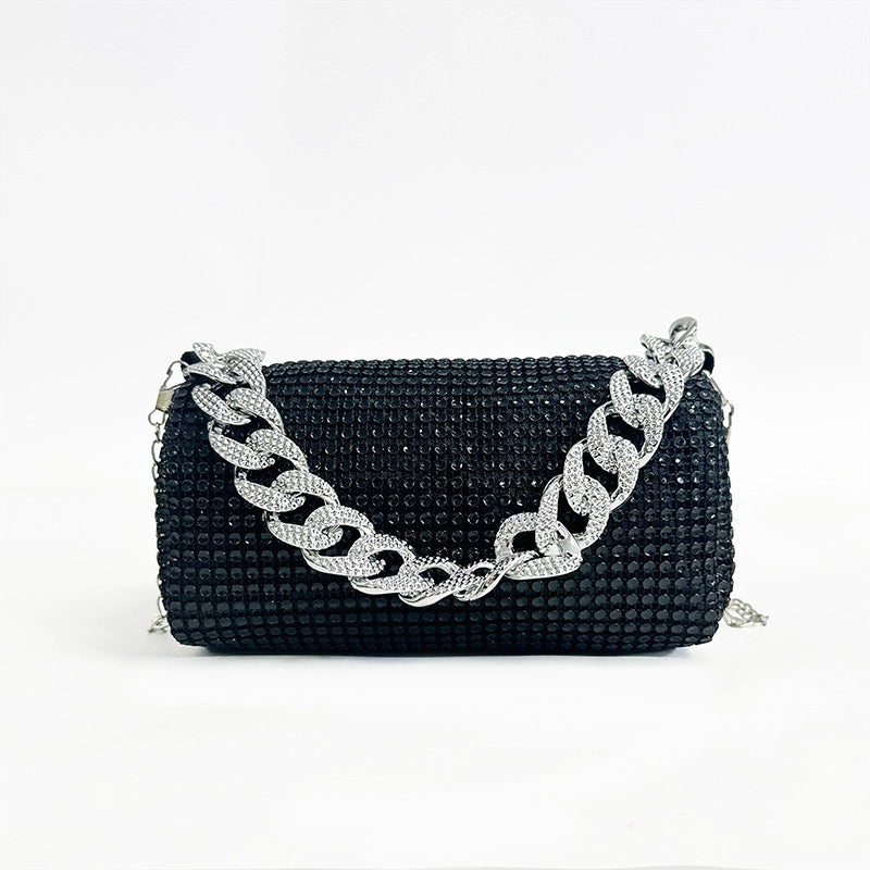 Black A Silver A Gold A Polyester Solid Color Sewing Thread Cylindrical Evening Bags